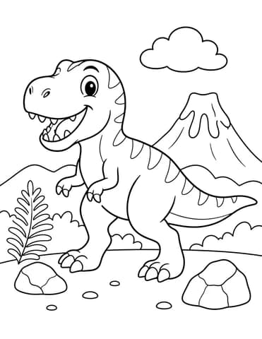 T-Rex by the Volcano
